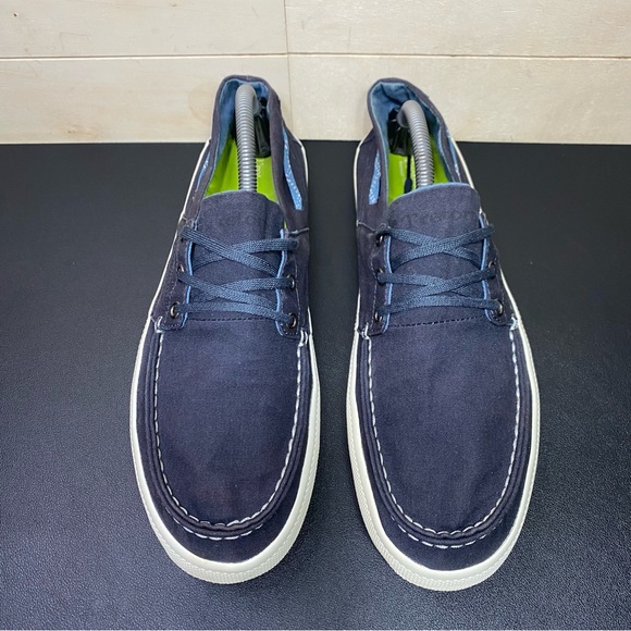 Tretorn Otto Boat Shoes Men's Size 10 Blue Canvas Loafers - Picture 7 of 11